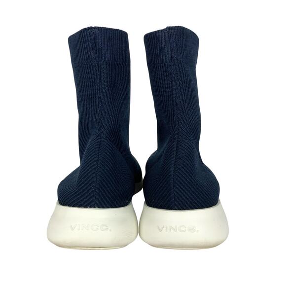 Vince Womens Abbot Sock Sneaker Boots Navy Knit White Soles Pull On Size 10 - Picture 4 of 12